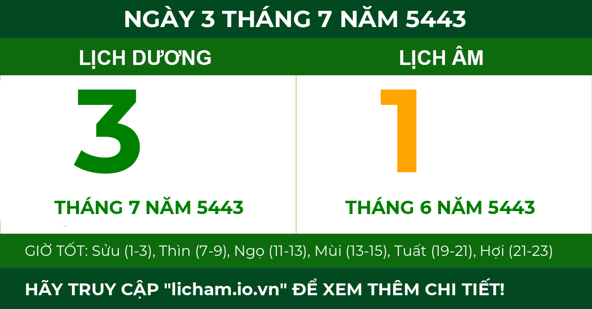 lịch âm ngày 3 tháng 7 năm 5443
