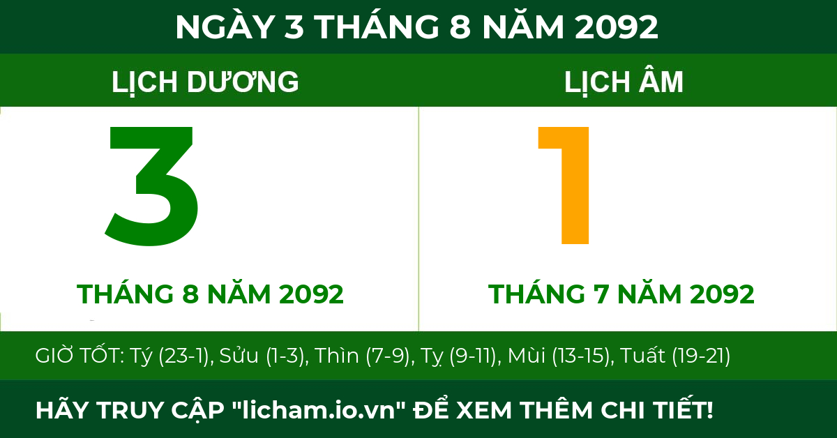 lịch âm ngày 3 tháng 8 năm 2092