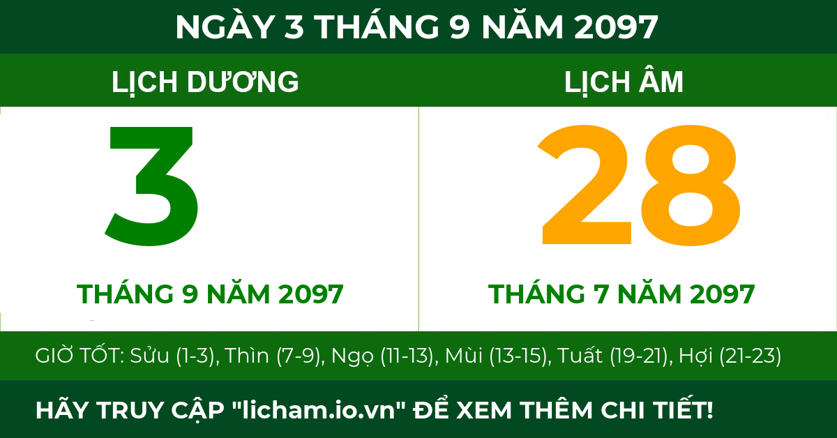 lịch âm ngày 3 tháng 9 năm 2097