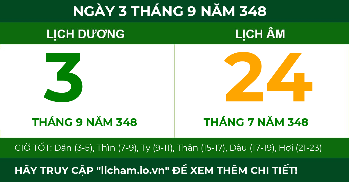 lịch âm ngày 3 tháng 9 năm 348
