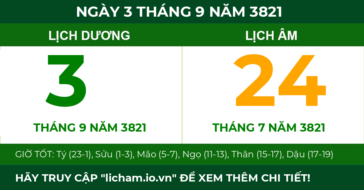 lịch âm ngày 3 tháng 9 năm 3821