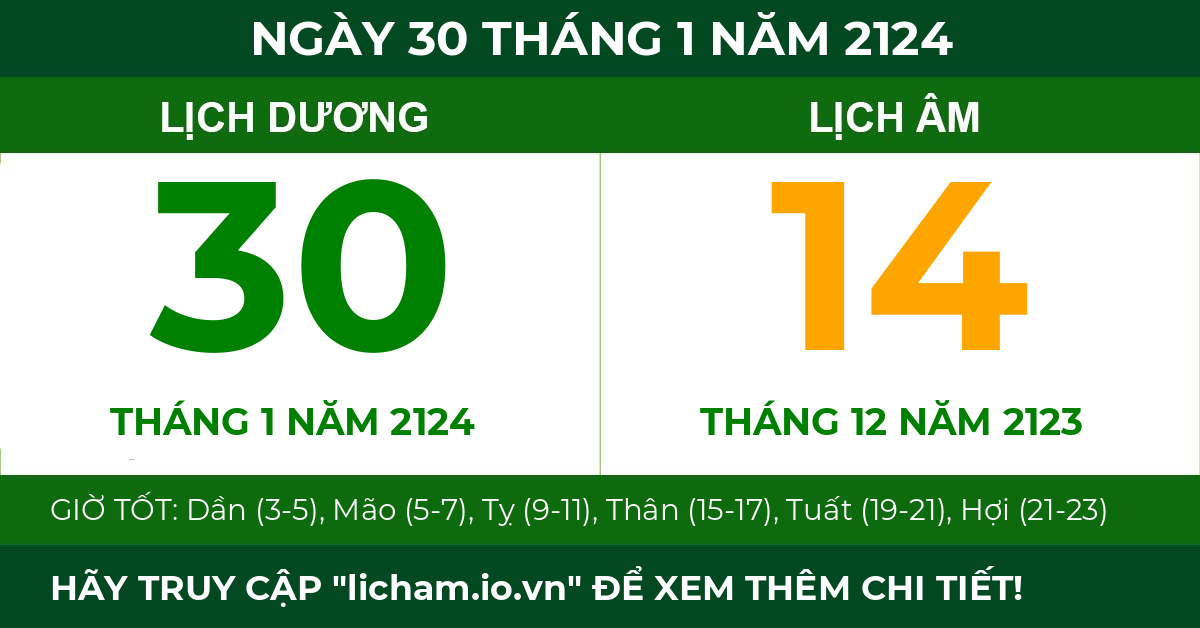 lịch âm ngày 30 tháng 1 năm 2124