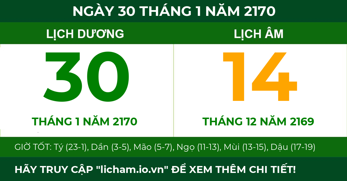 lịch âm ngày 30 tháng 1 năm 2170