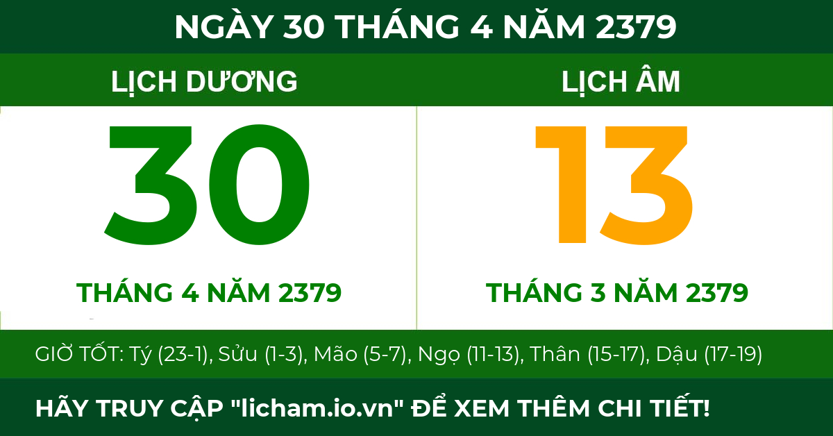 lịch âm ngày 30 tháng 4 năm 2379