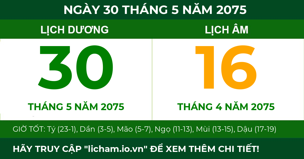 lịch âm ngày 30 tháng 5 năm 2075