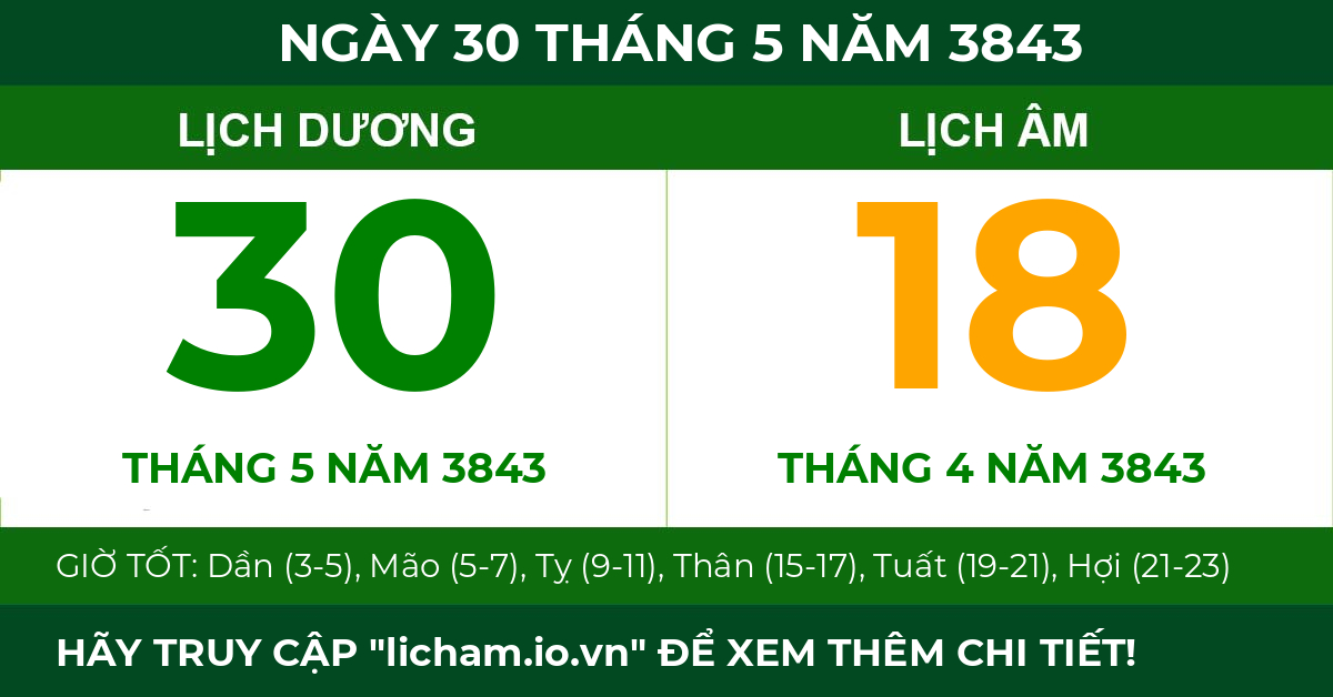 lịch âm ngày 30 tháng 5 năm 3843