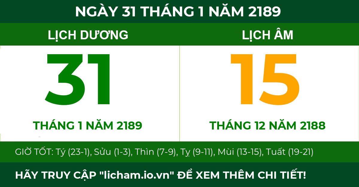 lịch âm ngày 31 tháng 1 năm 2189