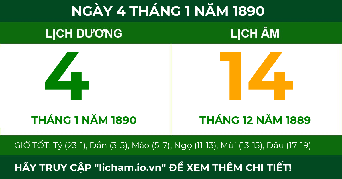 lịch âm ngày 4 tháng 1 năm 1890