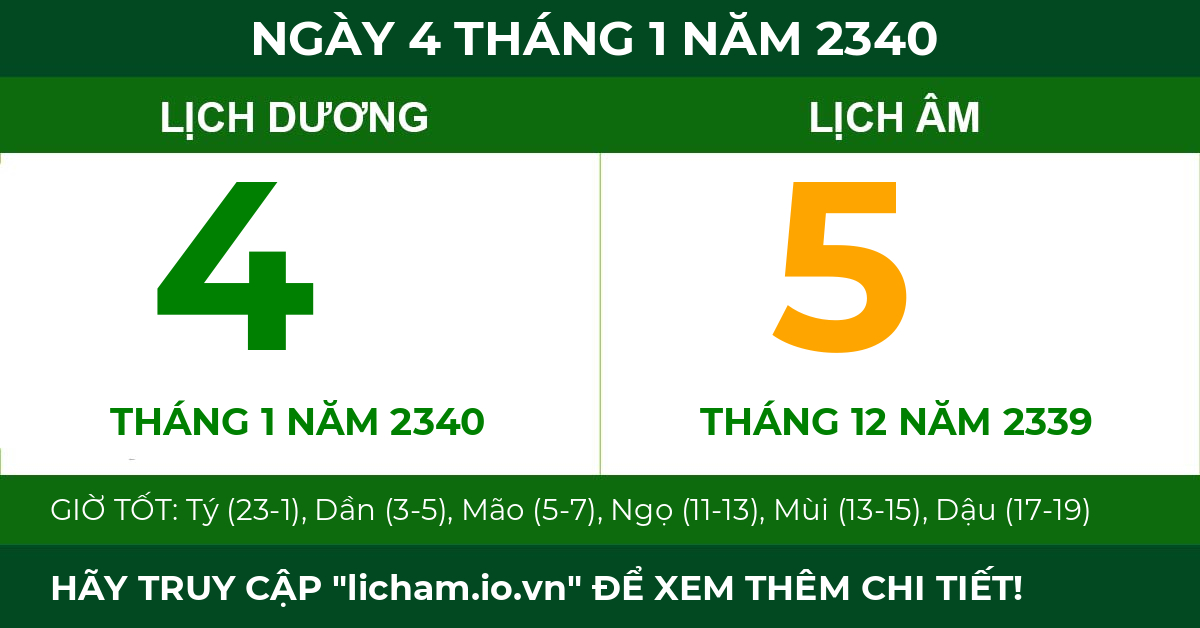lịch âm ngày 4 tháng 1 năm 2340