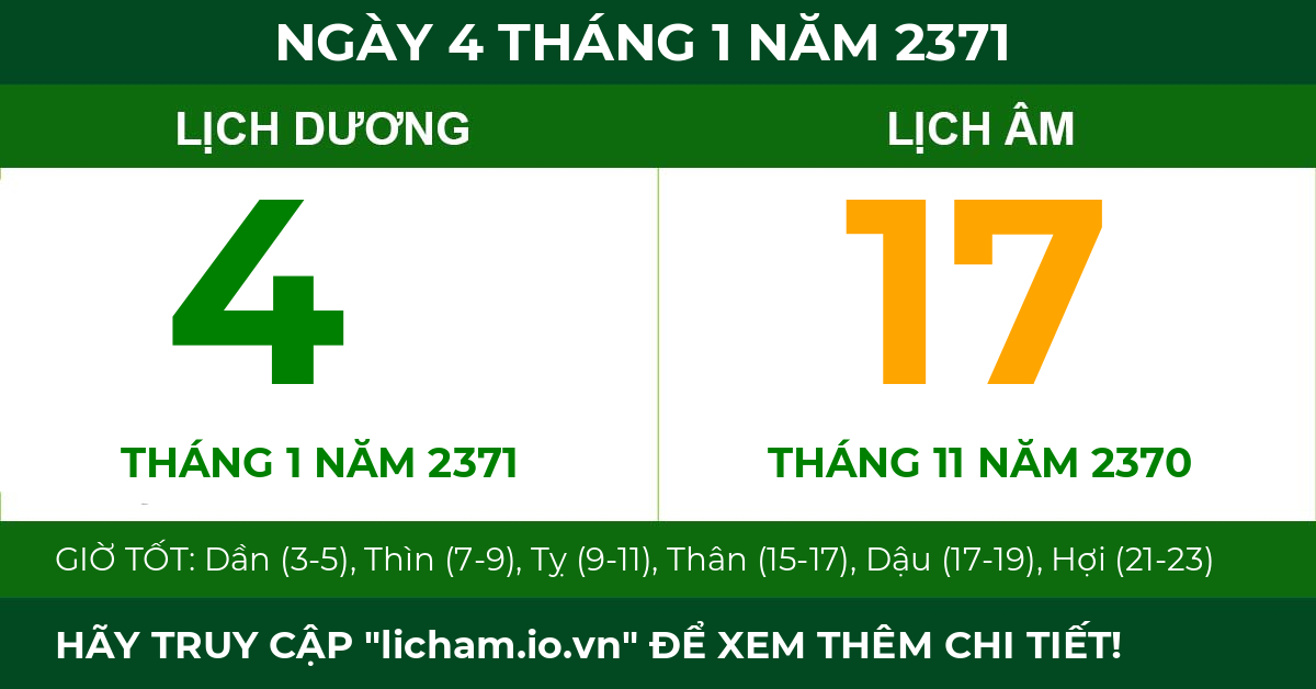 lịch âm ngày 4 tháng 1 năm 2371