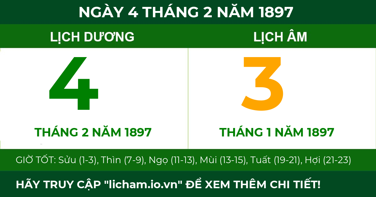 lịch âm ngày 4 tháng 2 năm 1897