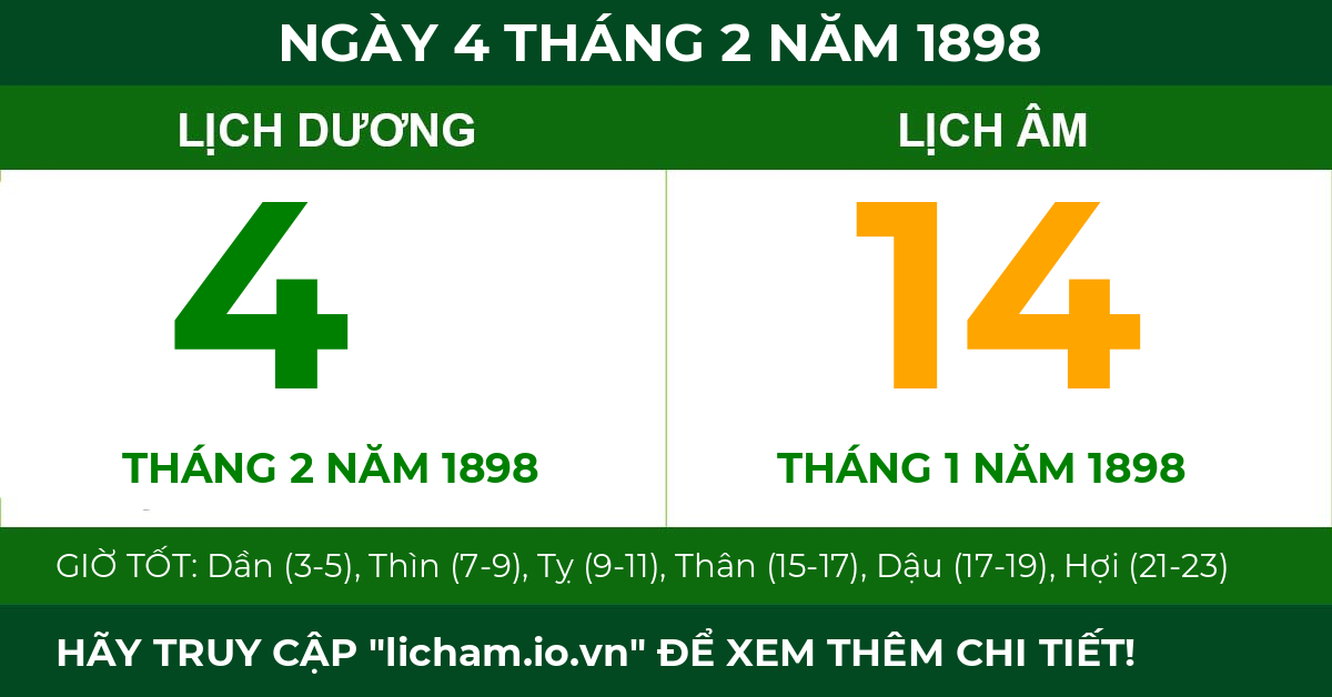 lịch âm ngày 4 tháng 2 năm 1898
