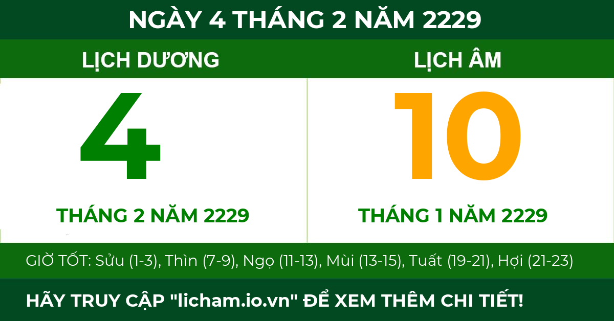 lịch âm ngày 4 tháng 2 năm 2229