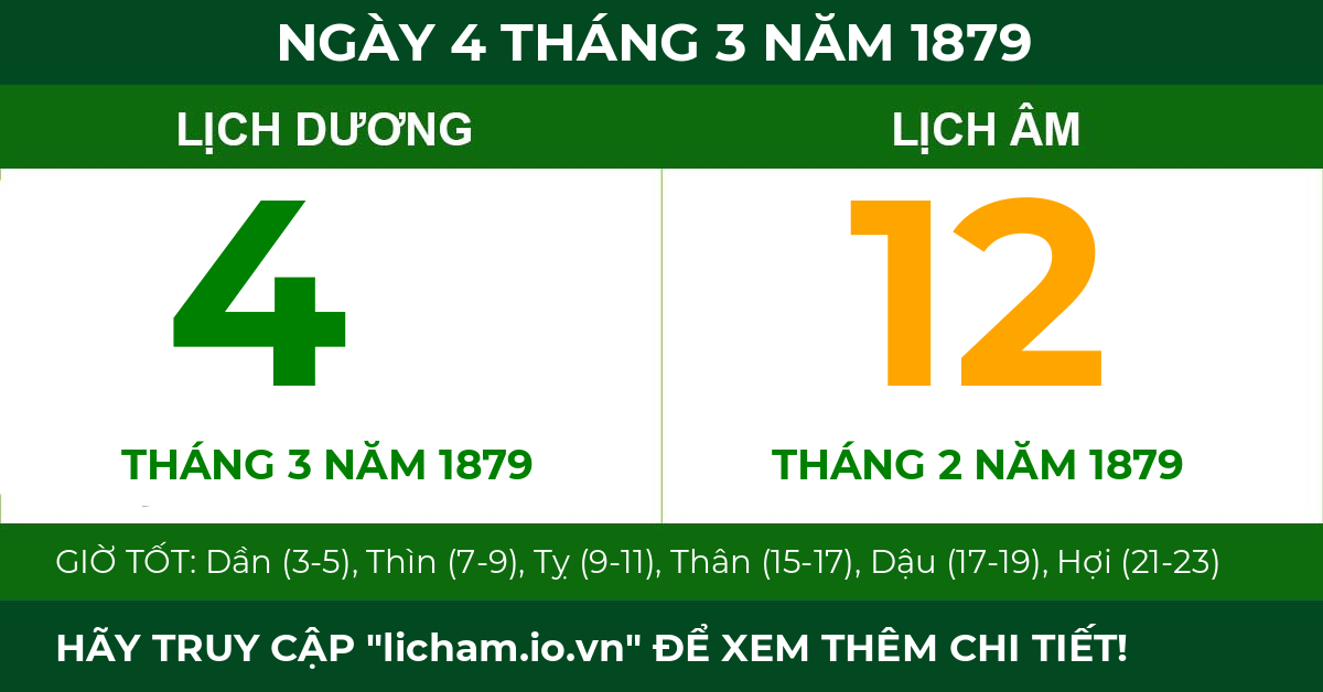 lịch âm ngày 4 tháng 3 năm 1879