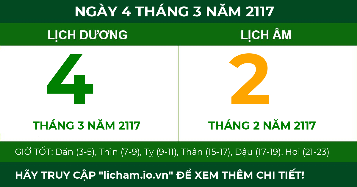 lịch âm ngày 4 tháng 3 năm 2117