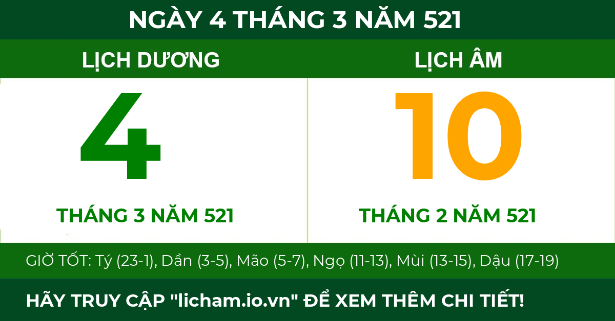 lịch âm ngày 4 tháng 3 năm 521