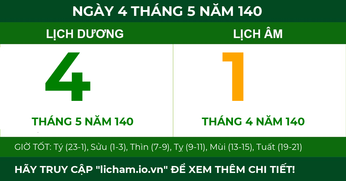lịch âm ngày 4 tháng 5 năm 140
