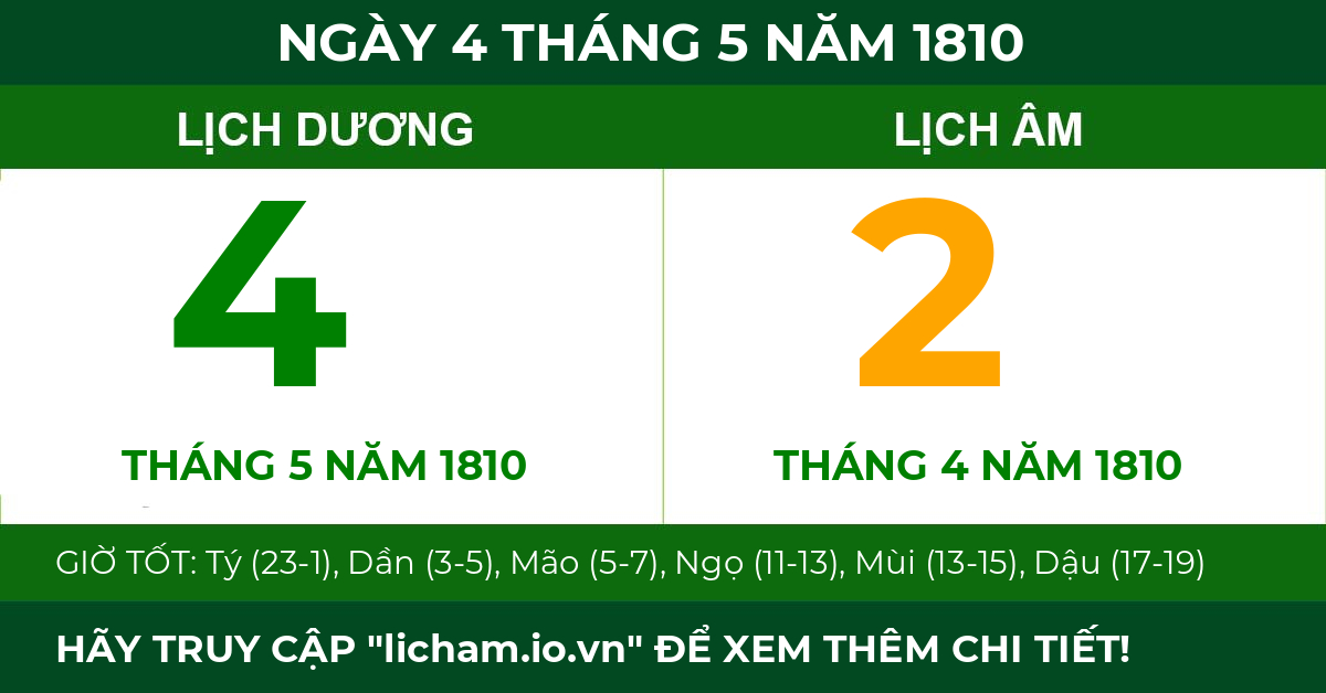 lịch âm ngày 4 tháng 5 năm 1810