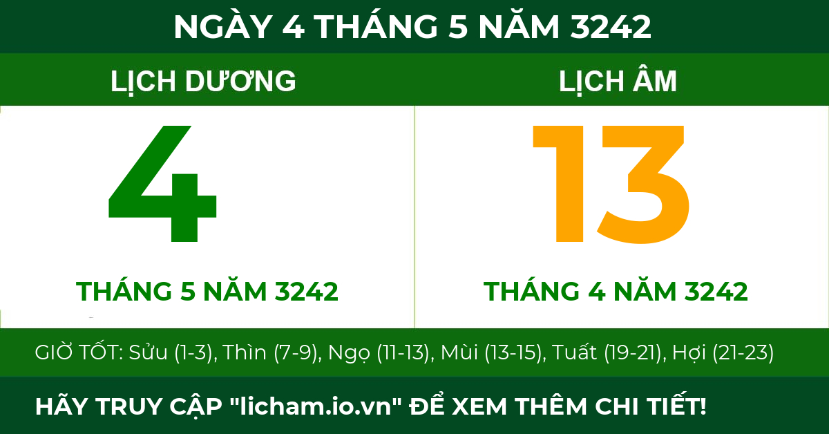 lịch âm ngày 4 tháng 5 năm 3242