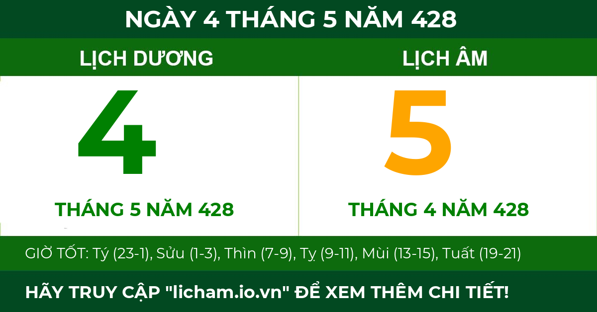 lịch âm ngày 4 tháng 5 năm 428