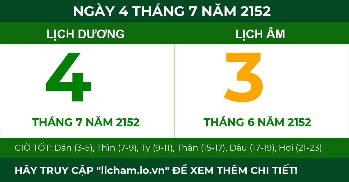 lịch âm ngày 4 tháng 7 năm 2152