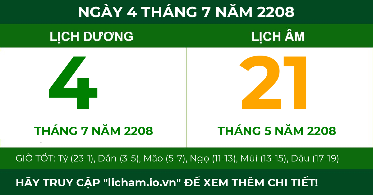 lịch âm ngày 4 tháng 7 năm 2208