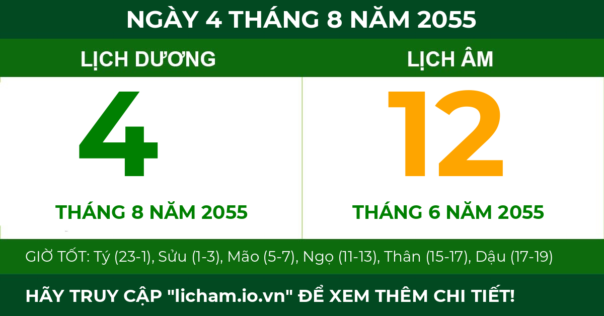 lịch âm ngày 4 tháng 8 năm 2055