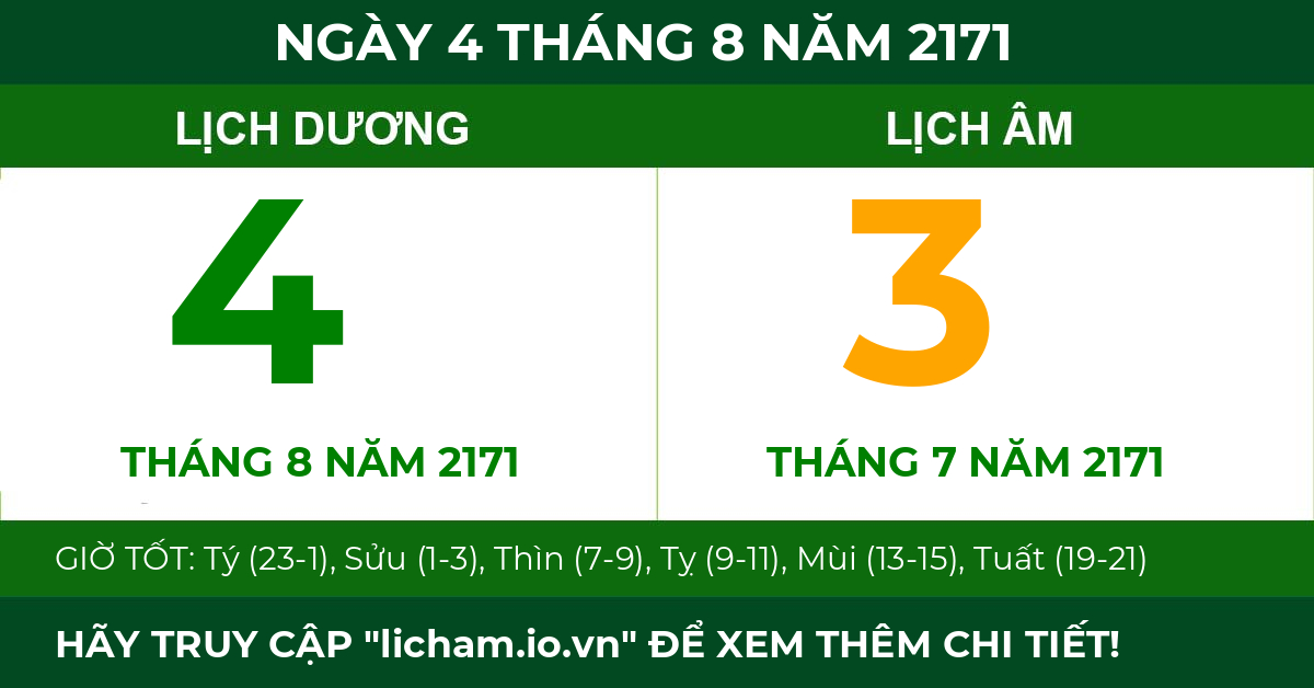 lịch âm ngày 4 tháng 8 năm 2171
