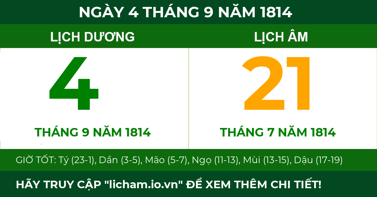 lịch âm ngày 4 tháng 9 năm 1814