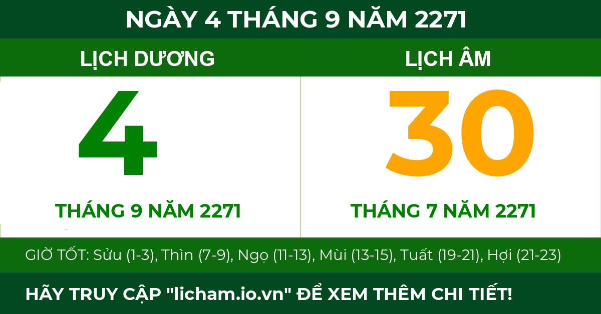 lịch âm ngày 4 tháng 9 năm 2271