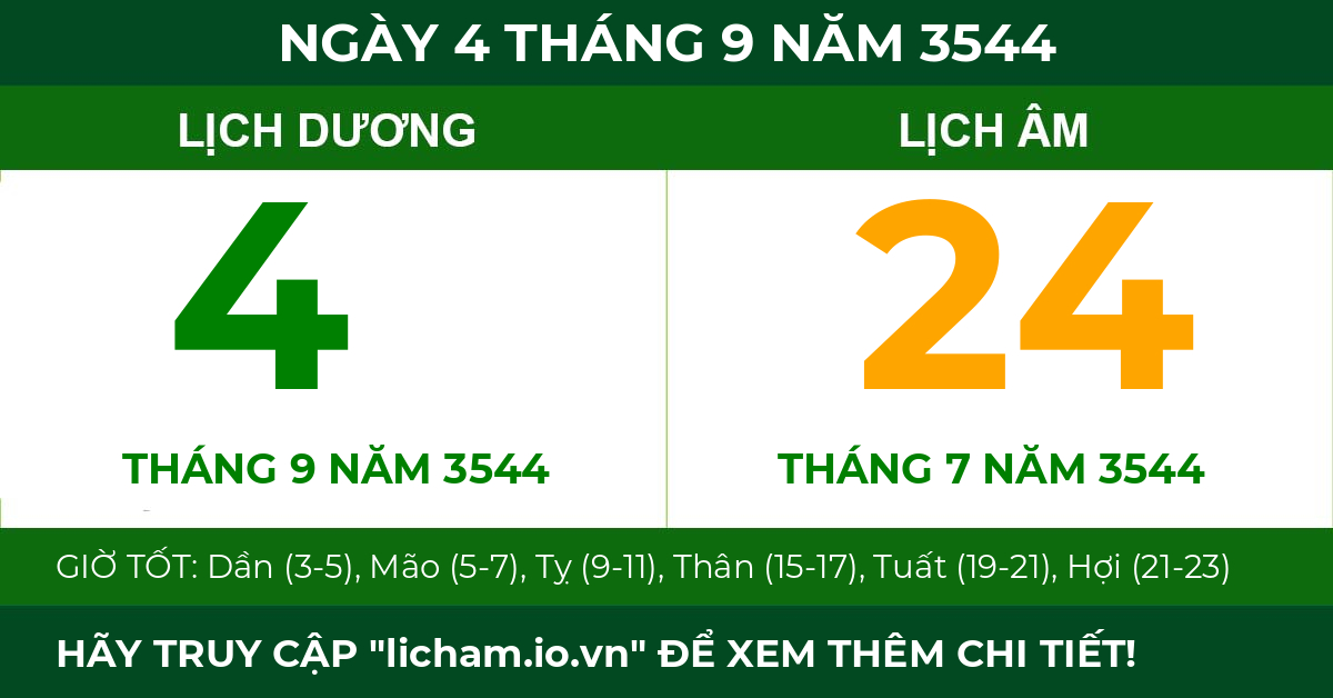 lịch âm ngày 4 tháng 9 năm 3544