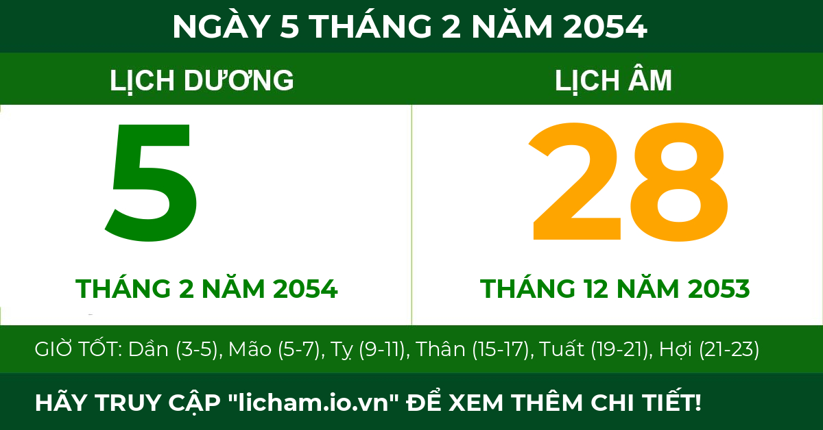 lịch âm ngày 5 tháng 2 năm 2054
