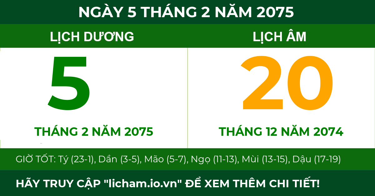 lịch âm ngày 5 tháng 2 năm 2075