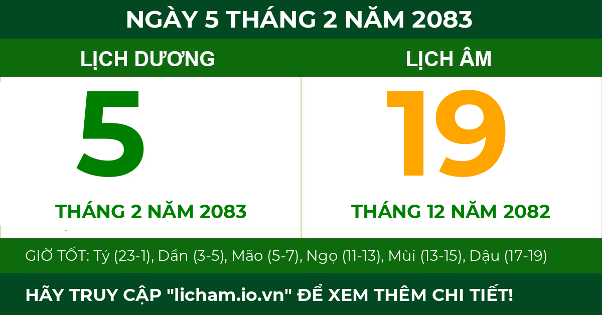 lịch âm ngày 5 tháng 2 năm 2083