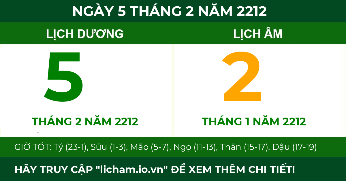 lịch âm ngày 5 tháng 2 năm 2212
