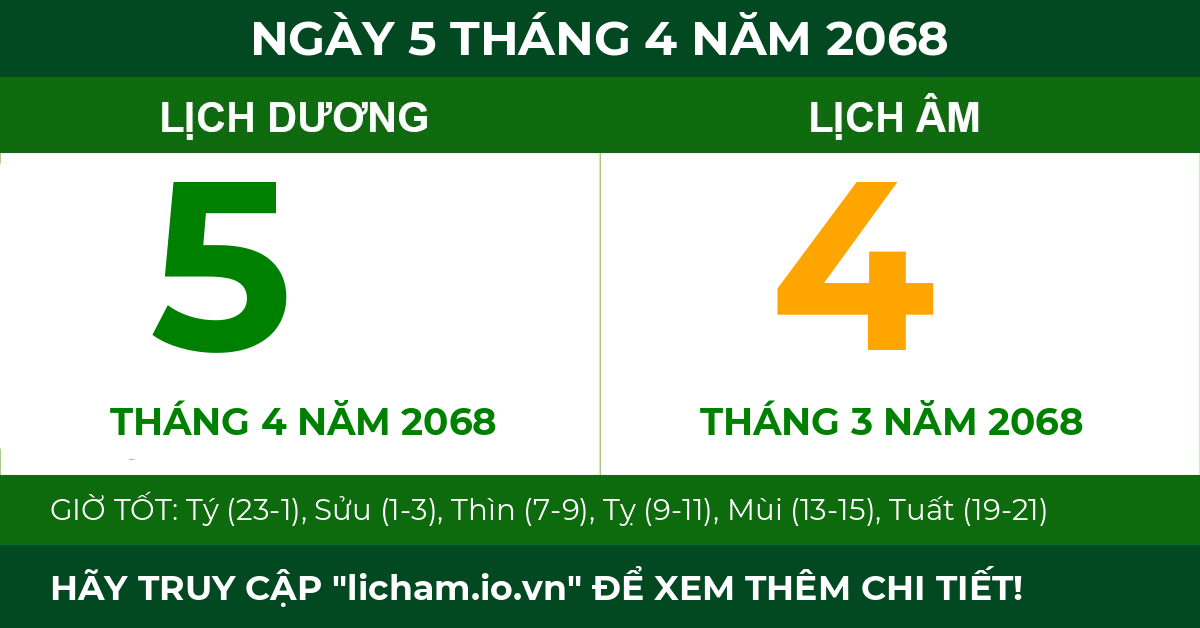 lịch âm ngày 5 tháng 4 năm 2068