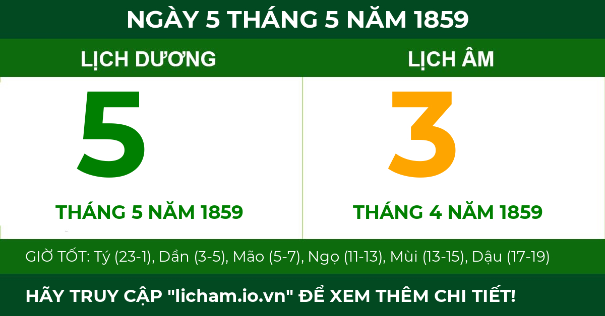 lịch âm ngày 5 tháng 5 năm 1859