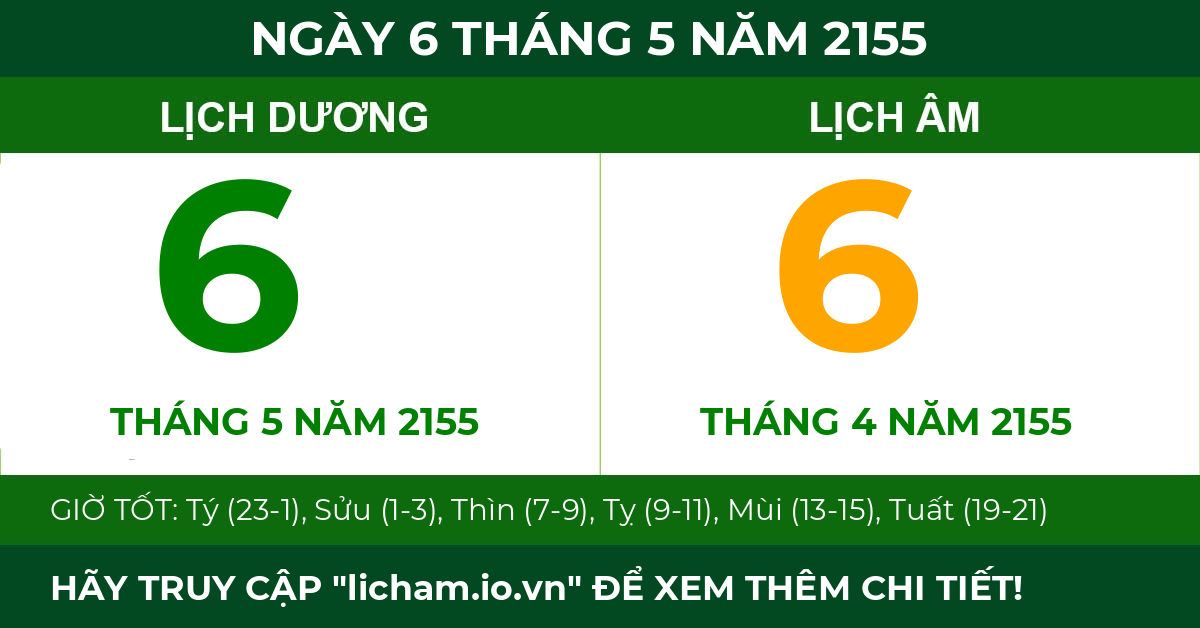 lịch âm ngày 6 tháng 5 năm 2155