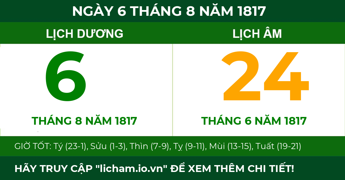 lịch âm ngày 6 tháng 8 năm 1817