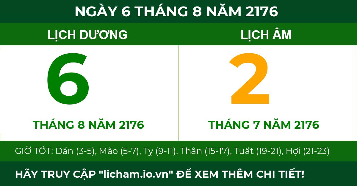 lịch âm ngày 6 tháng 8 năm 2176