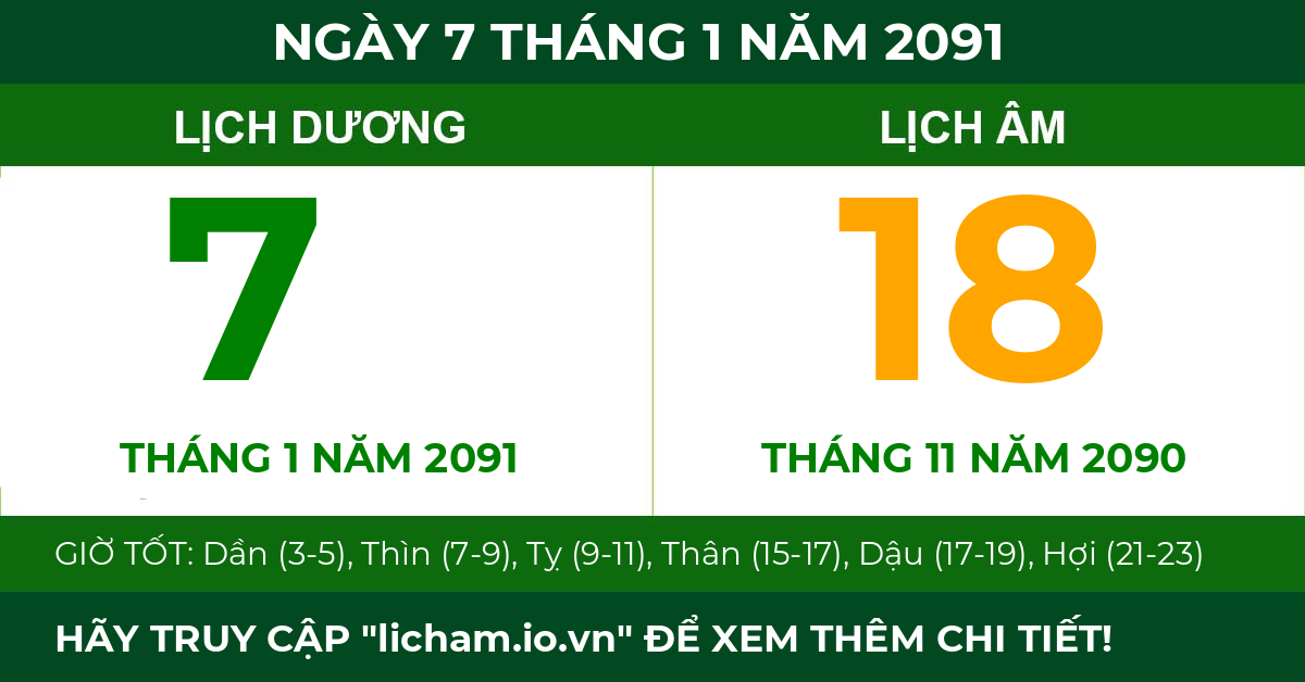 lịch âm ngày 7 tháng 1 năm 2091
