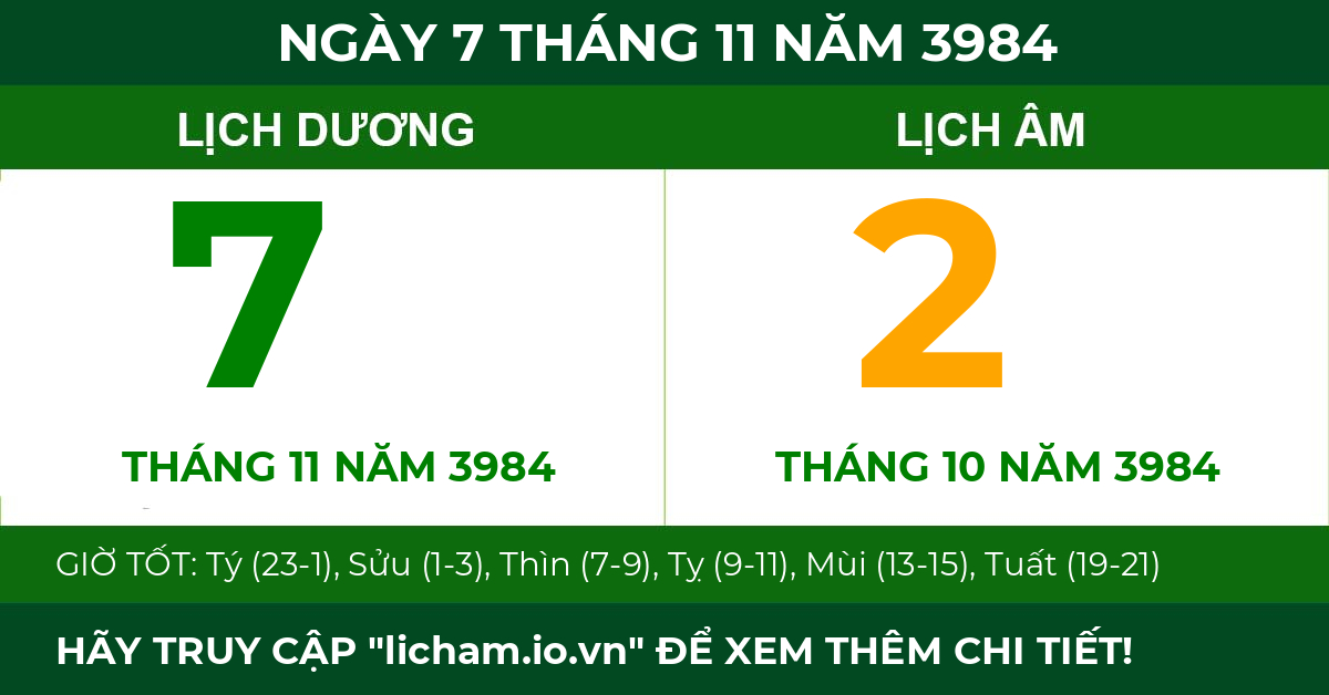 lịch âm ngày 7 tháng 11 năm 3984