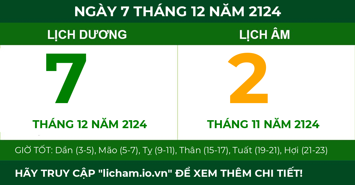 lịch âm ngày 7 tháng 12 năm 2124