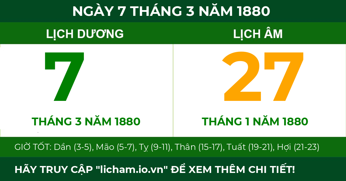 lịch âm ngày 7 tháng 3 năm 1880