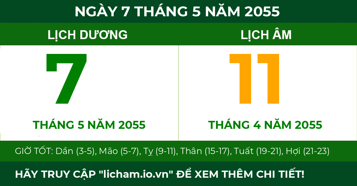 lịch âm ngày 7 tháng 5 năm 2055
