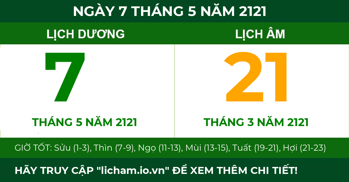 lịch âm ngày 7 tháng 5 năm 2121