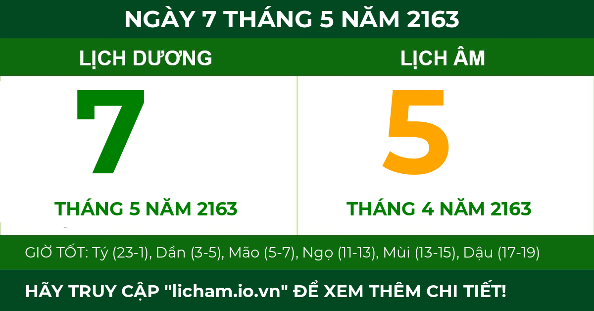 lịch âm ngày 7 tháng 5 năm 2163