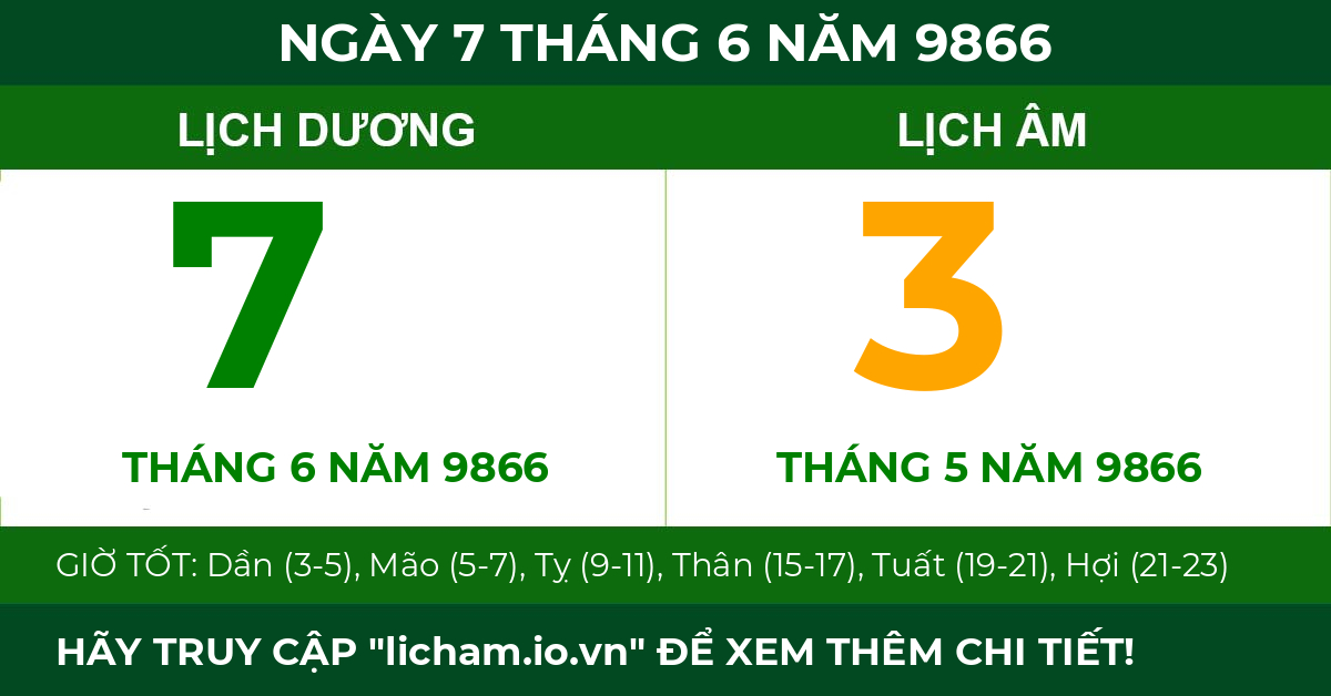 lịch âm ngày 7 tháng 6 năm 9866