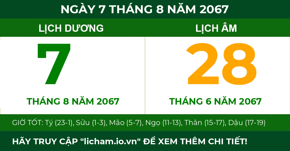 lịch âm ngày 7 tháng 8 năm 2067