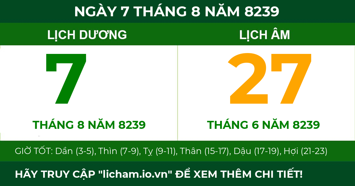 lịch âm ngày 7 tháng 8 năm 8239